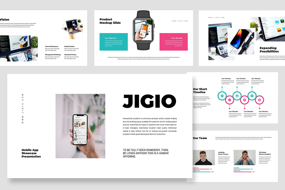 Jigio : App Showcase Google Slides, a Presentation Template by Punkl Camp (Photo 1 of 9)