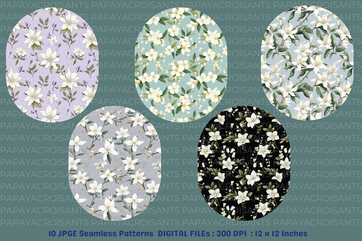 Jasmine inthe garden SeamlessPattern, a Pattern Graphic by STUDIO CHOTI (Photo 3 of 7)
