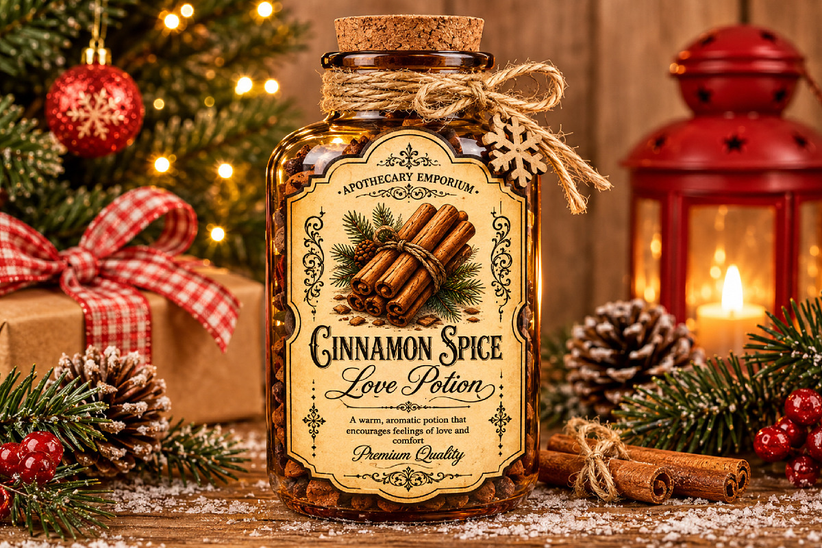 Vintage Christmas Apothecary Labels, a Seasonal Illustration by Rose Art (Photo 3 of 3)