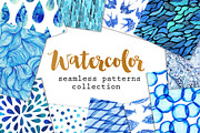 Blue watercolor background and cards, a Pattern Graphic by Markovka (Thumbnail 2 of 8)