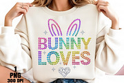 Rhinestone Bunny Love PNG, an Illustration by Daily.Designs (Thumbnail 3 of 5)