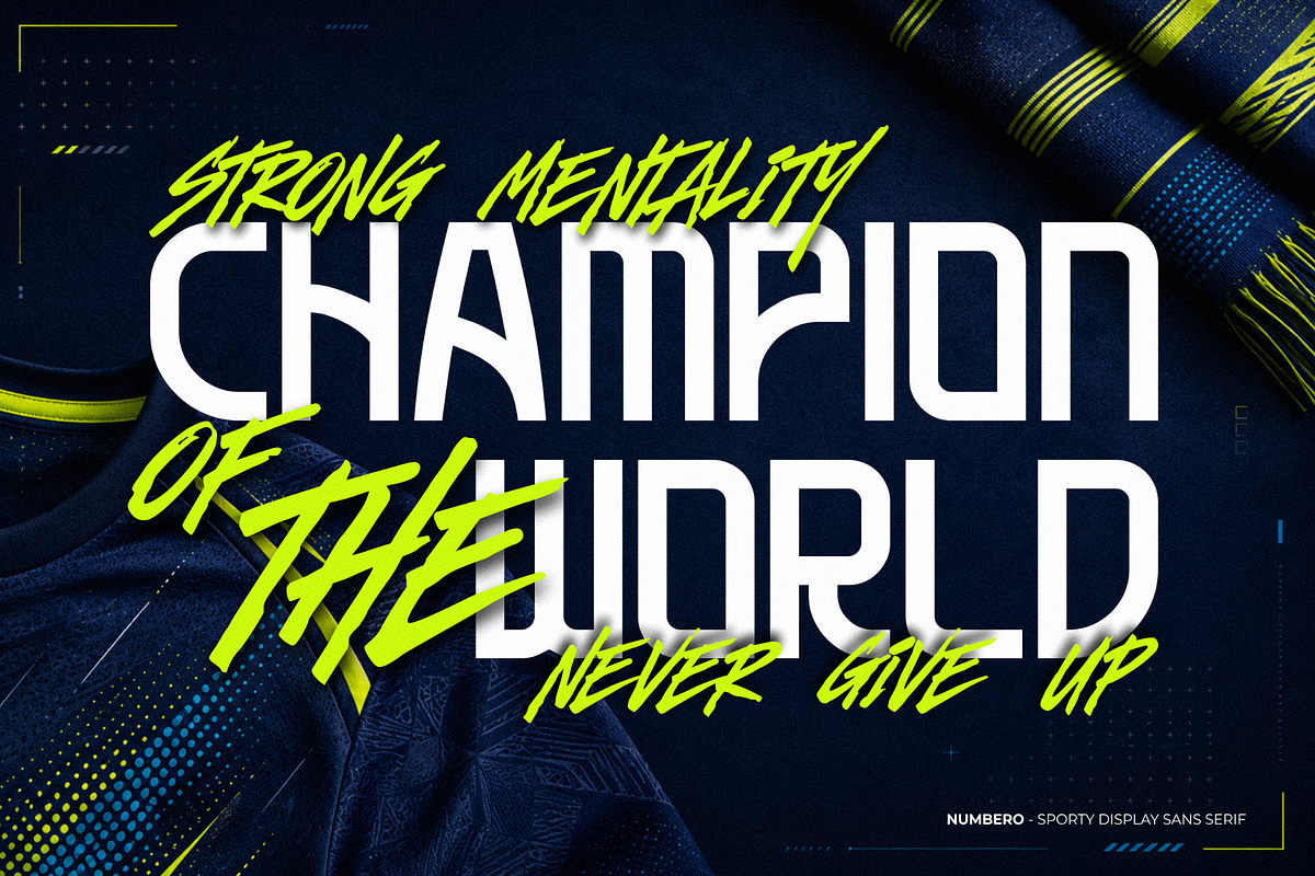 Numbero – Sporty Sans Serif, a Sans Serif Font by figuree studio (Photo 2 of 10)