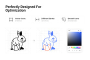 Bunny Drawing Icons, an Outline Icon by Prosymbols (Thumbnail 3 of 5)