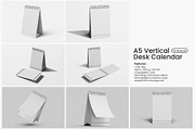 A5 Vertical Desk Calendar Mockup Set, a Household Mockup by Remnand Studio (Thumbnail 2 of 10)