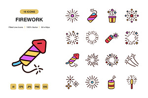 Firework Color Icons, an Icon by Spacepixel Creative