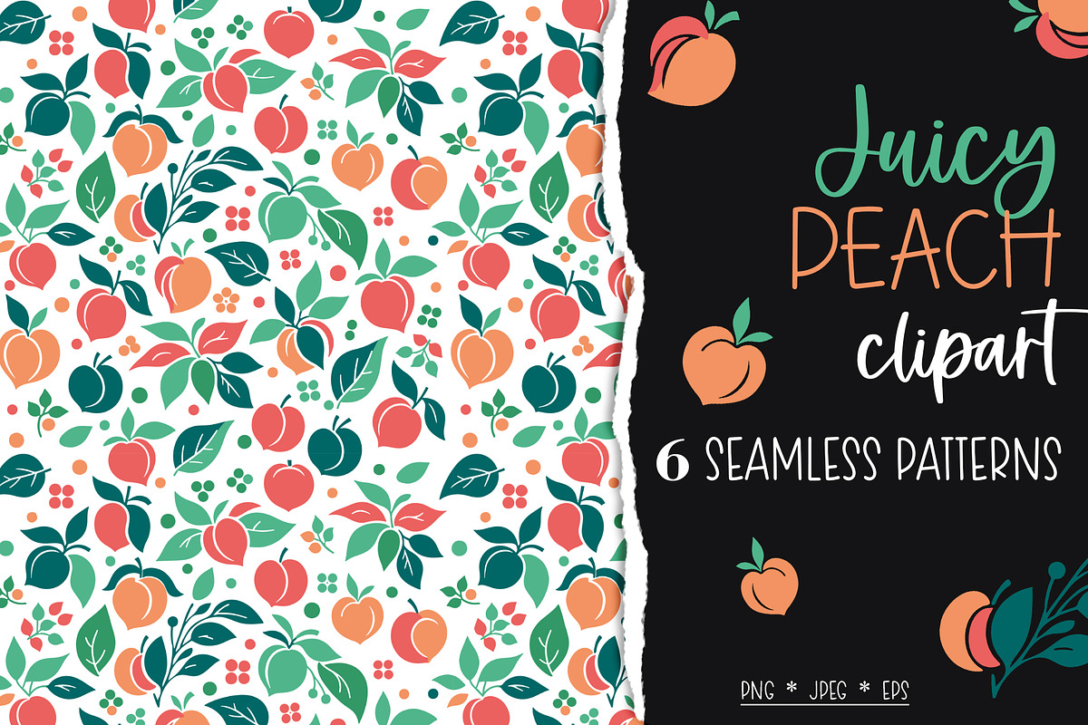Juicy Peach Pattern, a Pattern Graphic by Kseniia_designer's shop (Photo 1 of 6)