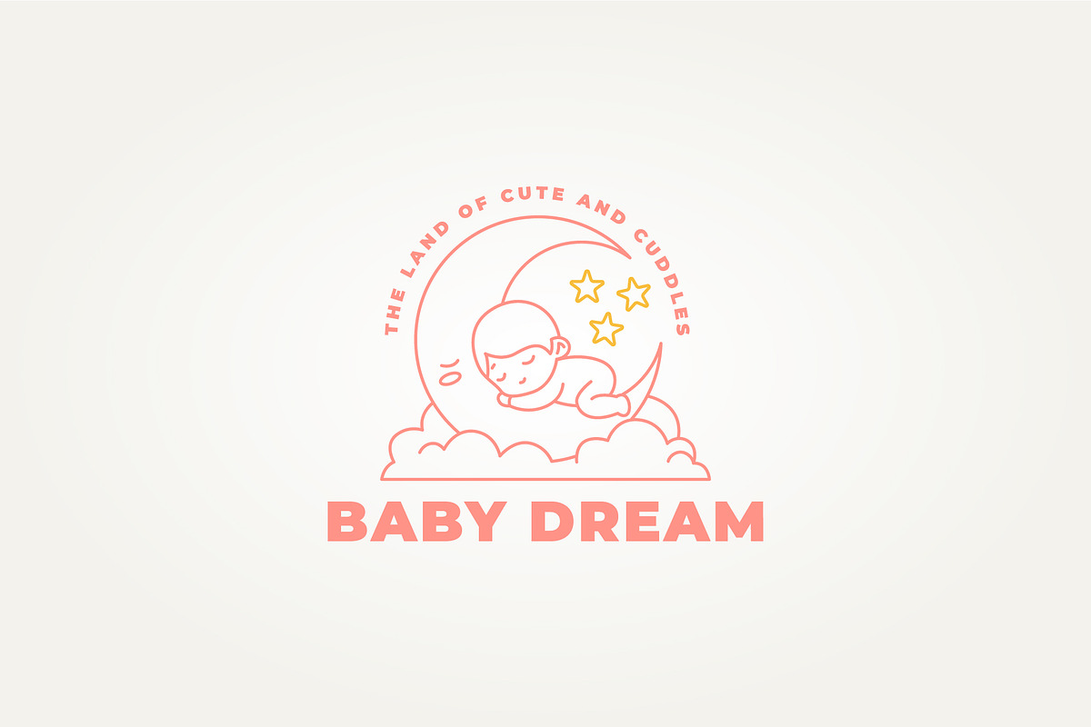 baby sleeping on crescent moon logo, a Branding & Logo Template by Blazybone (Photo 1 of 2)