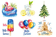 Hello Summer Clipart, an Illustration by CreationArt (Thumbnail 4 of 5)