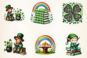 St Patrick's Day Reading Clipart, a Seasonal Illustration by DreamArtGraphic (Thumbnail 3 of 5)