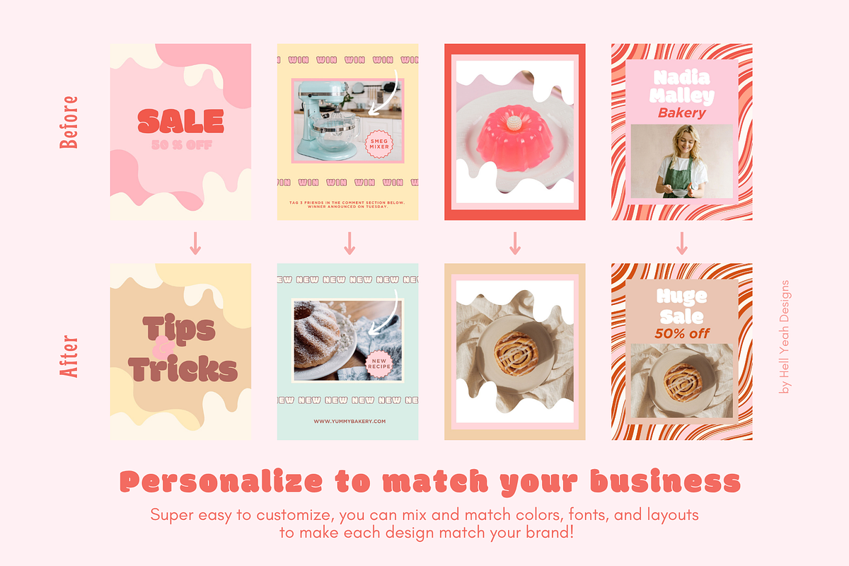 Funky Bakery Instagram Post Template, a Social Media Template by HellYeahDesigns (Photo 7 of 7)