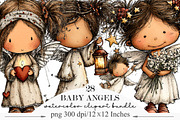 Whimsical Baby Angels Clipart, an Illustration by Designking (Thumbnail 1 of 5)