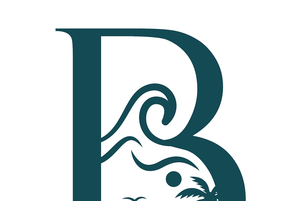 Letter B logo featuring beach, an Object Illustration by LogosDen (Photo 3 of 3)