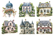 French Chateau Watercolor Clipart, a Texture Illustration by Daily.Designs (Thumbnail 5 of 5)