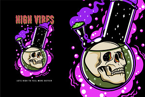 Skeleton high vibes illustration
