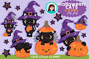 Halloween Cat cliparts, an Illustration by Cute Little Workshop (Thumbnail 3 of 3)