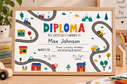Diploma Certificate Template Kids, an Education Illustration by Irina Ostapenko (Thumbnail 2 of 3)