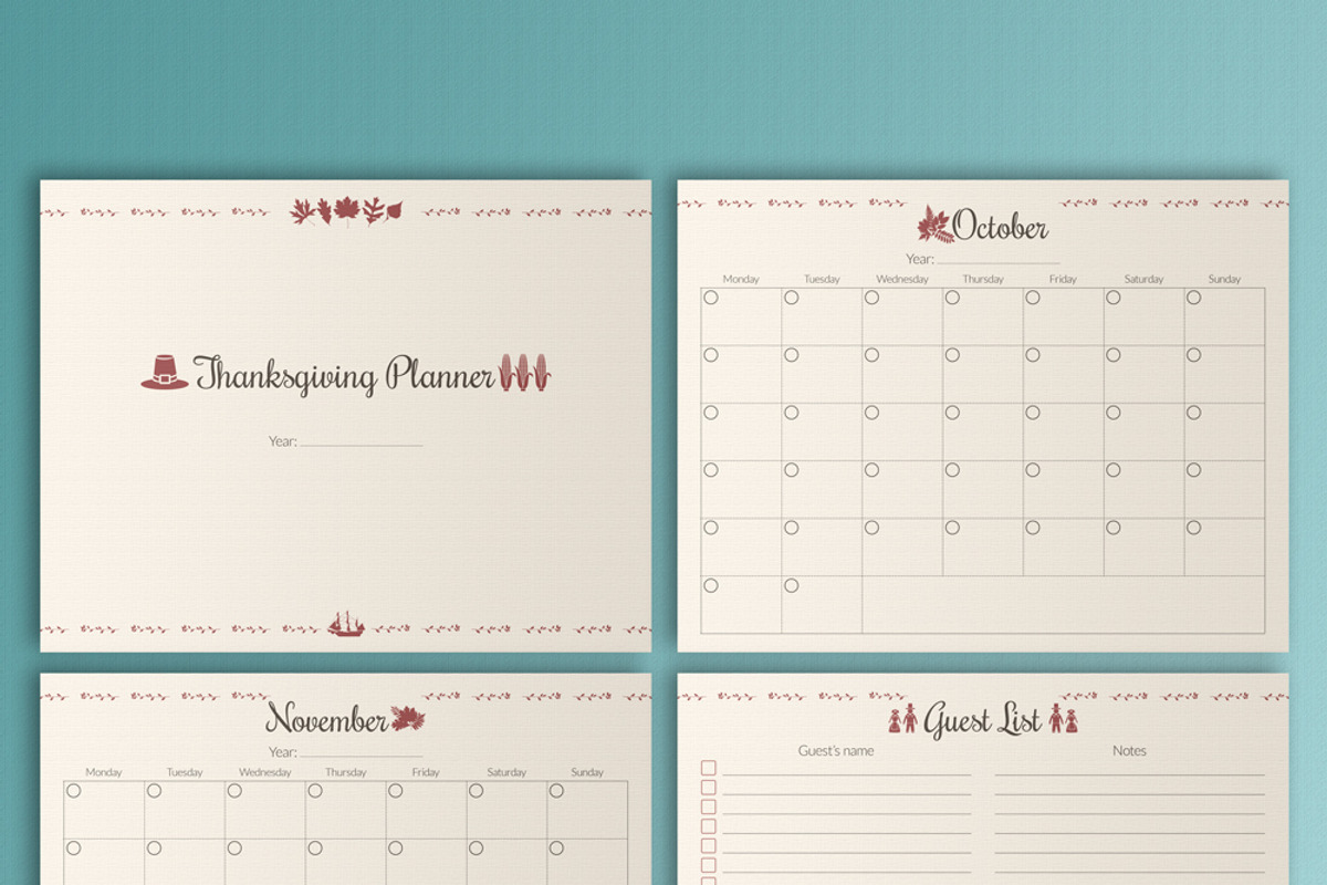 Thanksgiving Planner, Printable PDF, a Stationery Template by EasyLifePlanners (Photo 1 of 4)