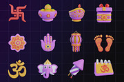 Diwali 3D Icon Pack, an Object Graphic by Artnivora.Std (Thumbnail 2 of 4)