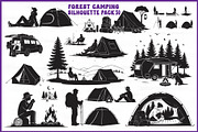 Forest Camping Silhouette Pack, an Object Graphic by yasushie (Thumbnail 1 of 7)