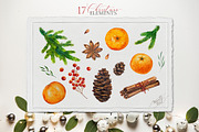 Merry Christmas watercolor set, a Decorative Illustration by MiraEl Art (Thumbnail 8 of 9)