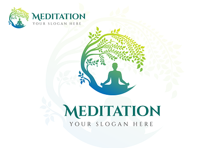 Yoga logo meditation logo fitness