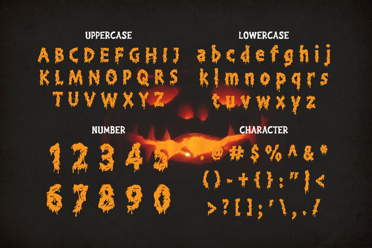 Flying Slime - Spooky Font, a Script Font by TokoPress (Photo 3 of 15)