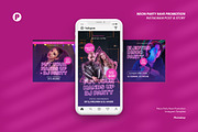 Neon Party Rave Promotion Instagram, a Social Media Template by peterdraw (Thumbnail 1 of 9)