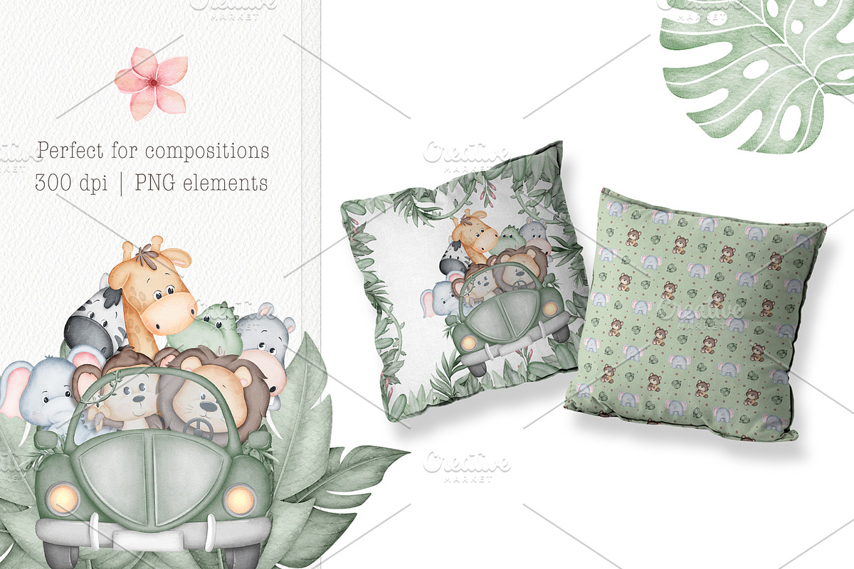 Jungle animals cliparts and patterns, an Animal Illustration by Tita Creative Studio (Photo 5 of 6)