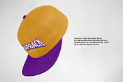 Realistic Floating Snapback Mockup, a Hat Mockup by Uncentrifuged Pressure (Thumbnail 3 of 9)