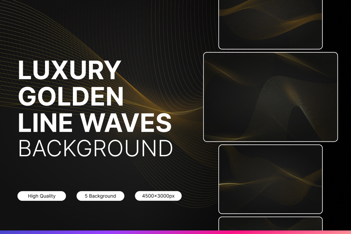 Luxury Golden Line Waves Background, a Background Graphic by Loin Studio (Photo 1 of 5)