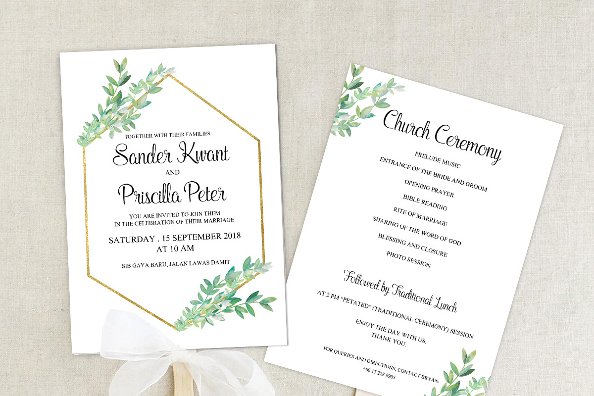 Eucalyptus Wedding Invitation, an Invitation Template by DreamsClipArt (Photo 2 of 3)