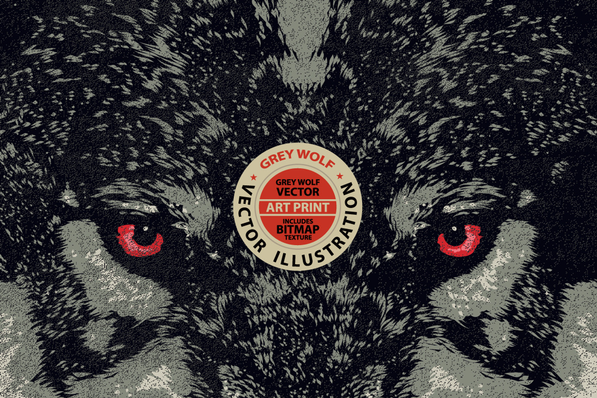 Grey Wolf - Vector illustration, an Animal Illustration by Artistic & Unique (Photo 2 of 5)