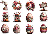 Whimsical Easter Clipart Bundle, an Illustration by Designworld (Thumbnail 5 of 7)