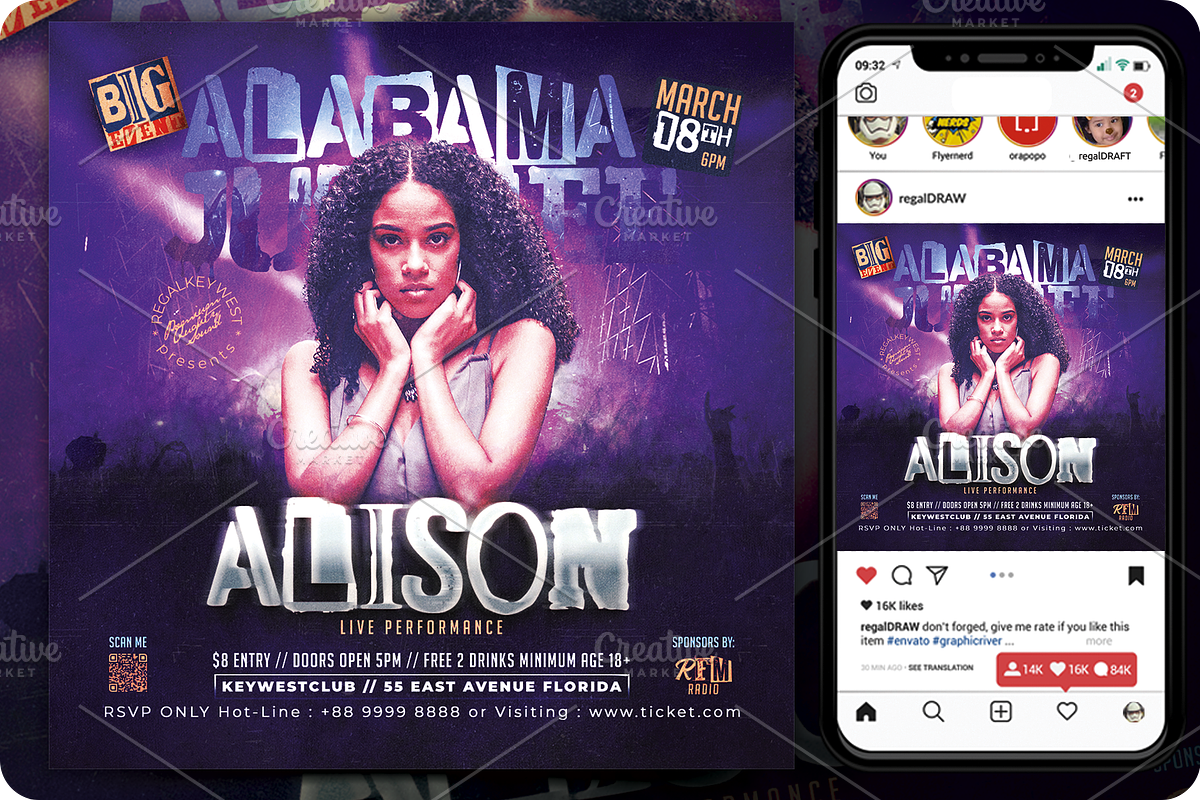 Music Concert Flyer, a Flyer Template by regalDRAW (Photo 1 of 3)