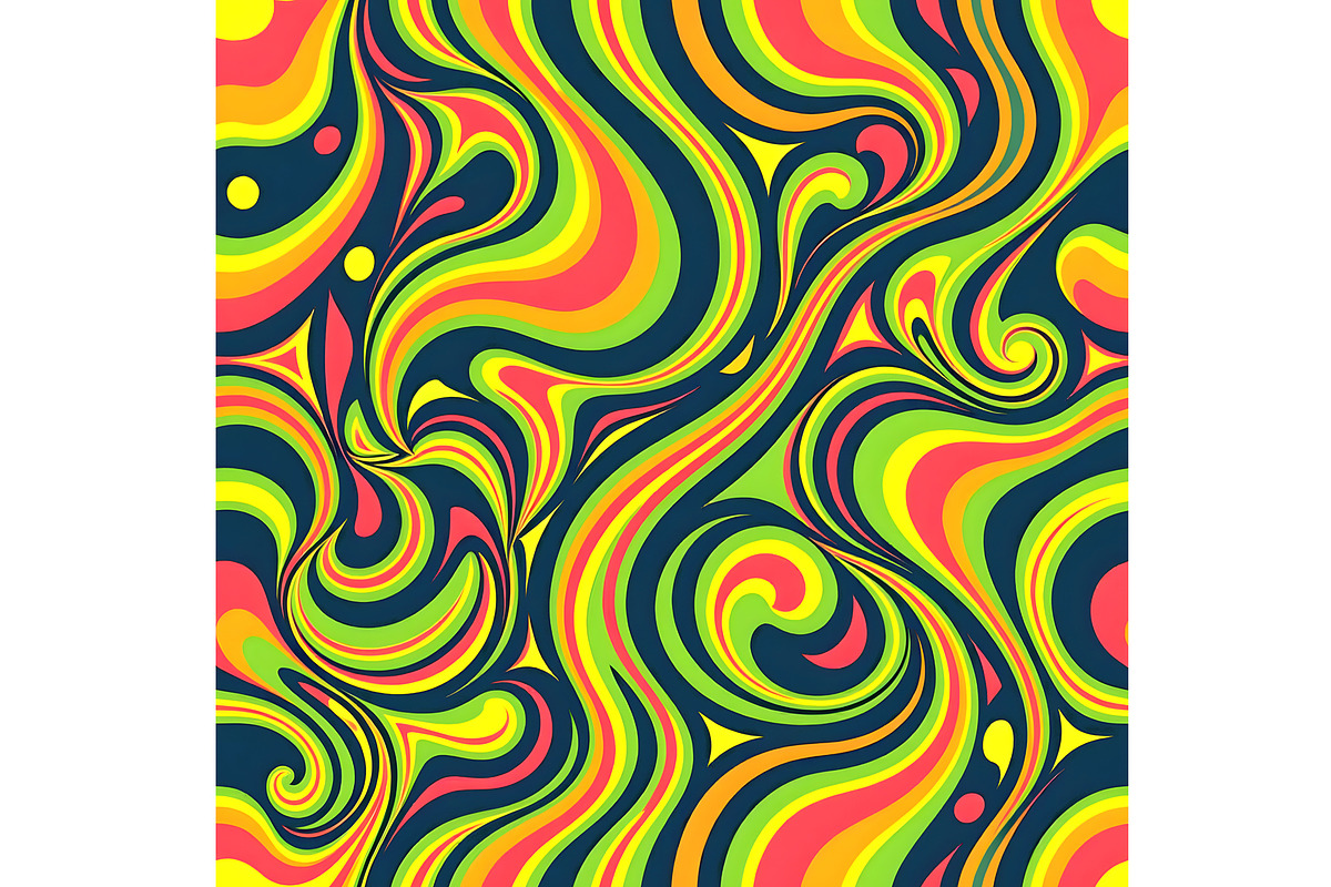 Colorful Retro 70s Poster, a Decorative Illustration by Sharon Schwalbe