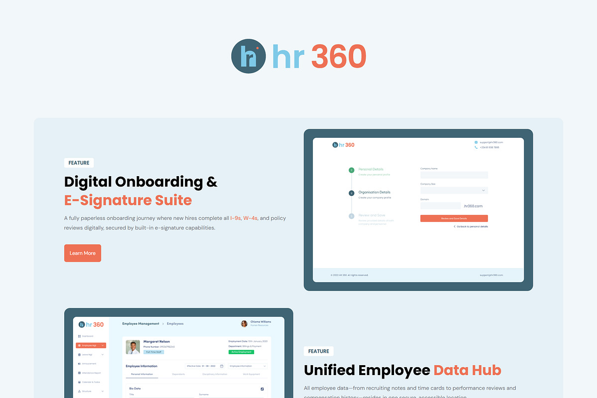 HR SaaS Landing Page Template, a HTML Template by okey-ikechukwu (Photo 4 of 6)
