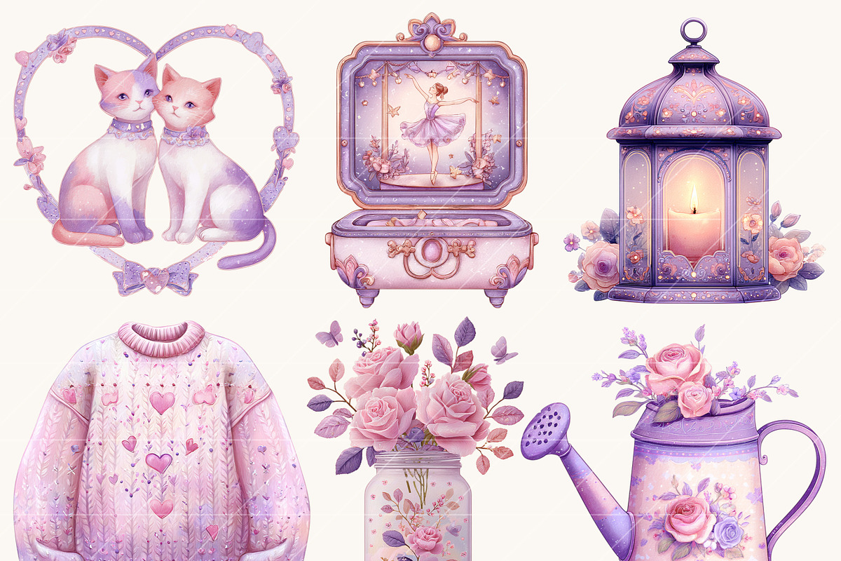 Watercolor Sweet Valentine Clipart, an Object Illustration by Design Scotch (Photo 8 of 10)