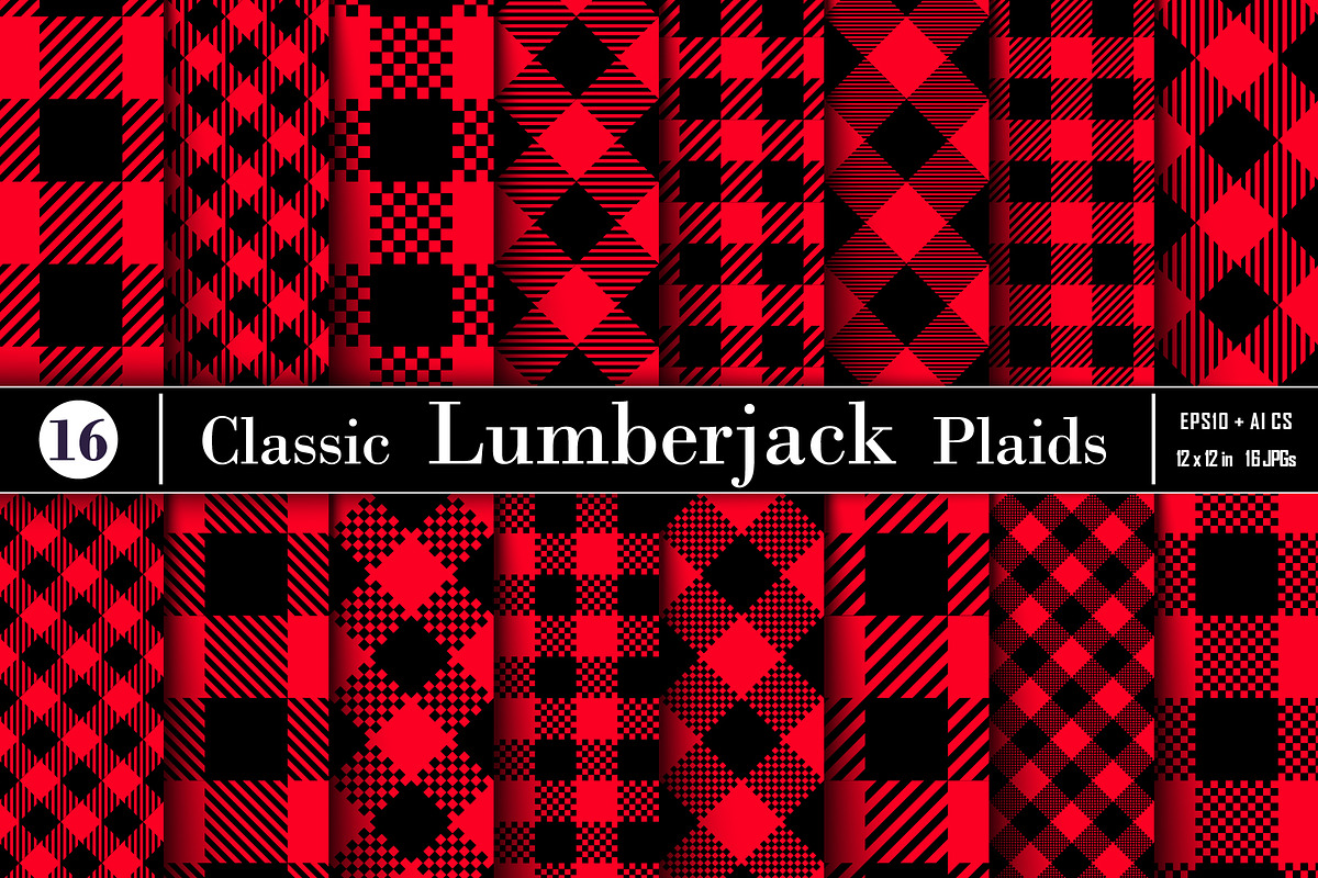 Classic Set Lumberjack Plaid, a Pattern Graphic by Vectorchoice (Photo 1 of 8)