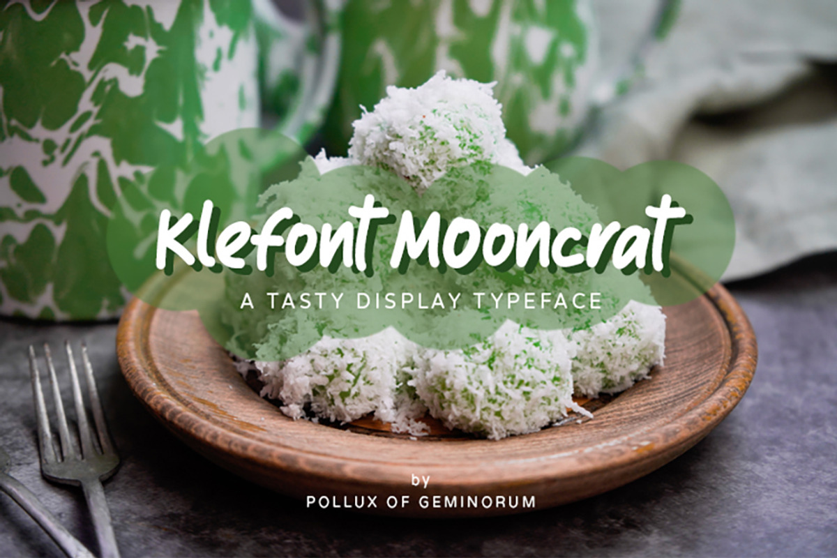 Klefont Mooncrat - Tasty Font, a Font by Pollux of Geminorum (Photo 1 of 6)