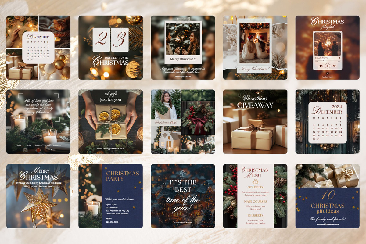 Bright Christmas Instagram Templates, a Social Media Template by InstaDesignPro (Photo 9 of 10)