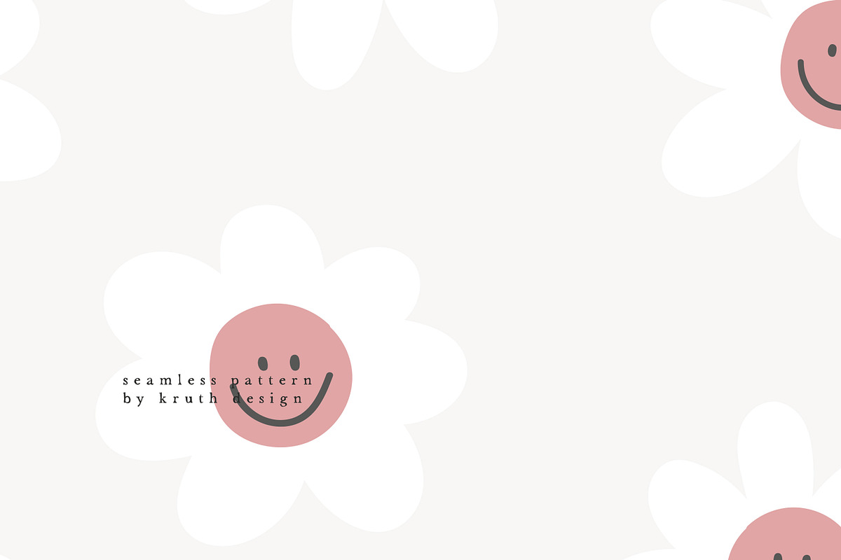PATTERN SMILE FLOWER / vector & png, a Pattern Graphic by KruthDesign (Photo 7 of 8)