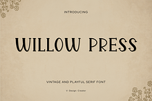Willow Press - Vintage Serif Font