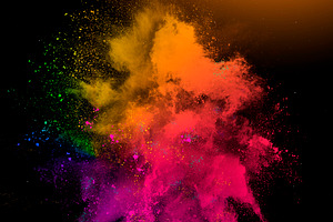 Colorful rainbow holi paint powder