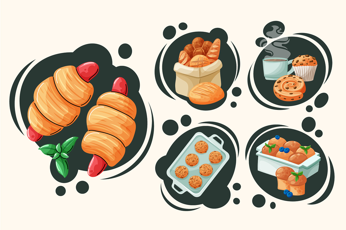 Bakery themed products, an Object Illustration by Thkatefox (Photo 1 of 4)