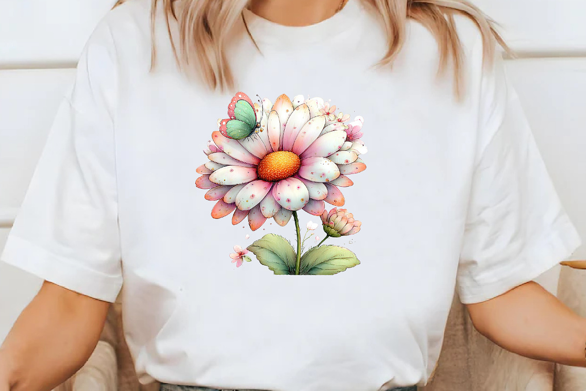 Whimsical Daisy Flower Clipart, an Illustration by Designworld (Photo 6 of 7)