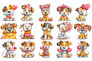Whimsical Valentine Dog Clipart, an Illustration by Libby Wishes (Thumbnail 4 of 5)