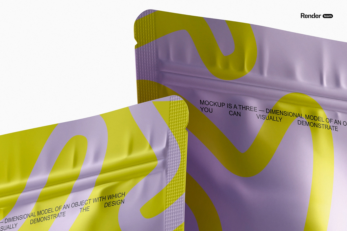 Matte Stand-Up Pouch Mockup Set, a Packaging Mockup by Renderteam (Photo 8 of 14)