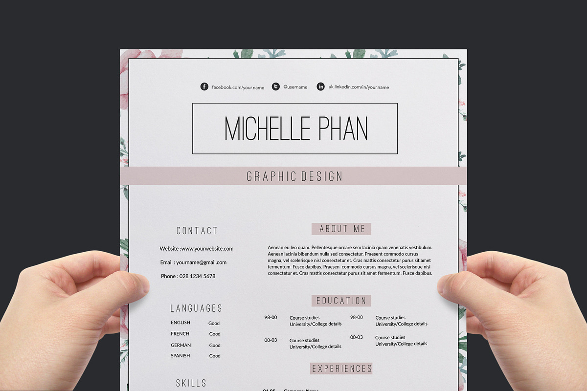 Elegant 2 page CV template, a Resume Template by Chic templates (Photo 5 of 5)