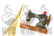 Watercolor Sewing kit Clipart, a Work Illustration by NKTKNS (Thumbnail 3 of 6)