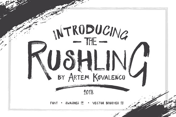RUSHLING textured font +Vector bonus preview 8